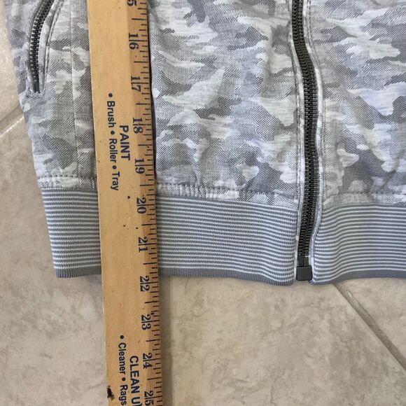 Zara Man Camo Bomber Jacket Lightweight Full Zip Pockets Casual Mens S Gray - Picture 5 of 10